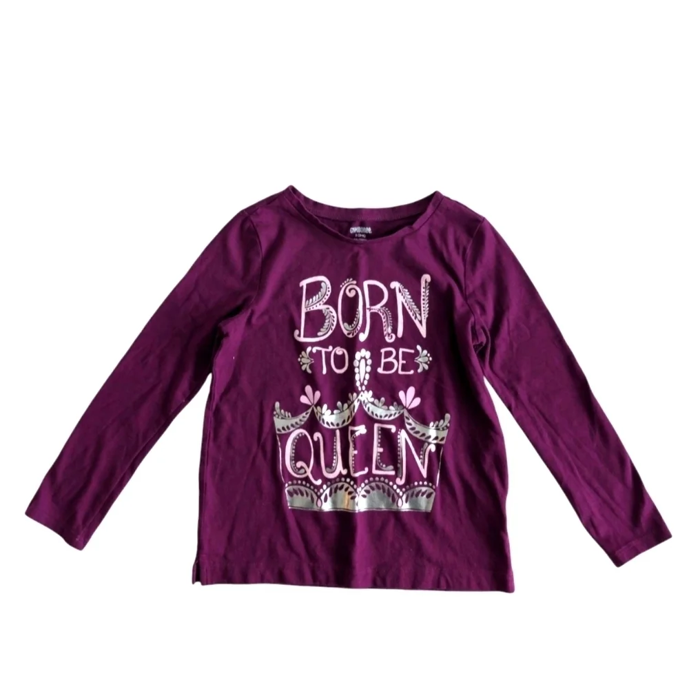 Gymboree Girls Purple Kids Long Sleeve Shirt Cotton Size 5-6